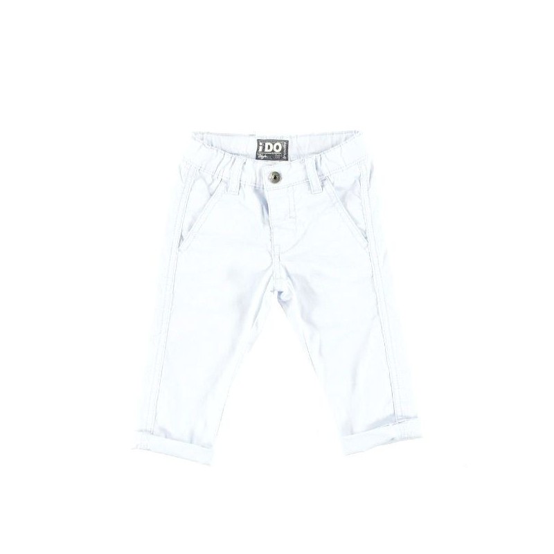 Pantalón de gabardina con cintura elástica Blanco bebé niño Okaïdi \u0026 Obaïbi